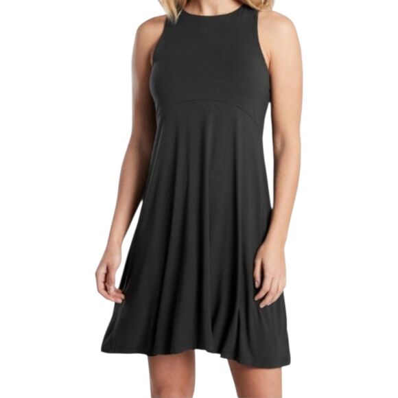 Athleta Santorini Thera Dress Womens Small Black Lightweight Athleisure Travel - Picture 3 of 11